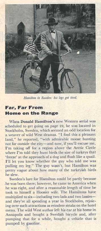 Donald Hamilton photo and bio in the Saturday Evening Post, February 2, 1957